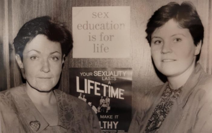 Educators Christene Gordon and Val Barr in the late 1980s.