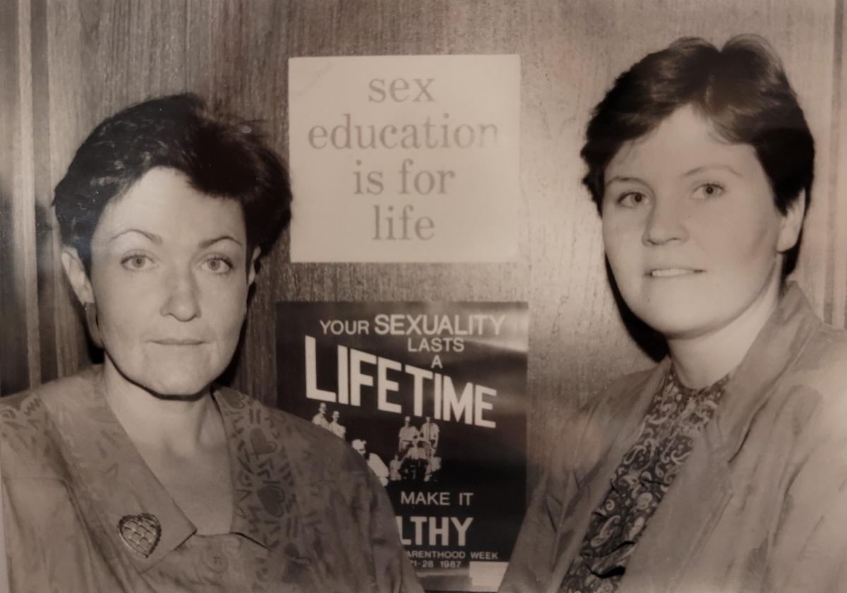 Educators Christene Gordon and Val Barr in the late 1980s. 